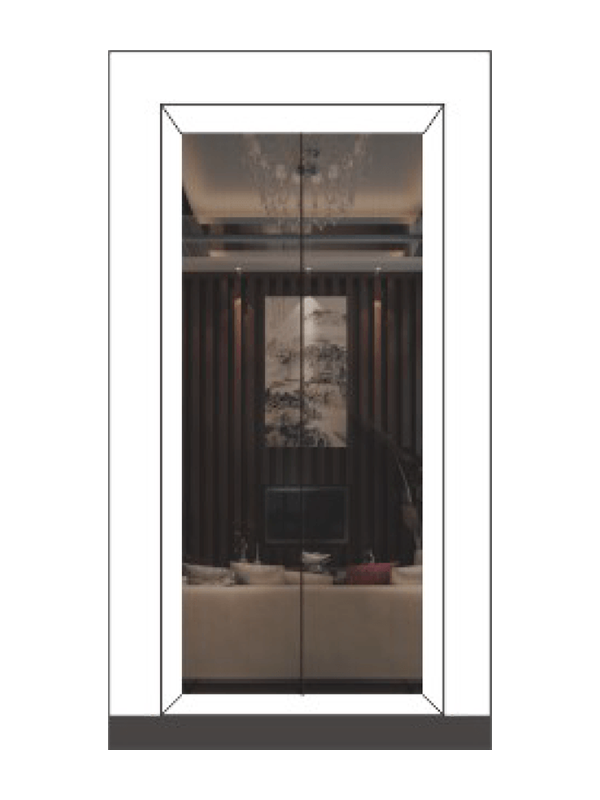 Ascensore per passeggeri con superficie decorativa in legno