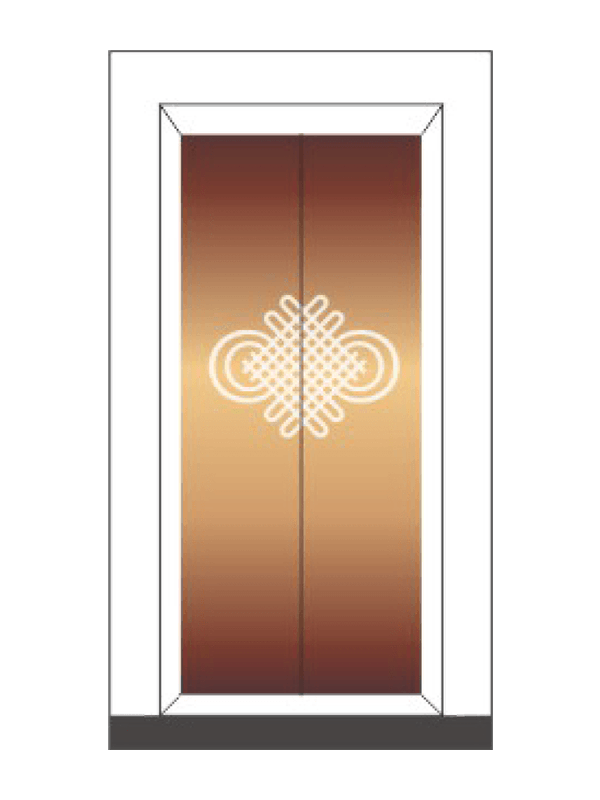 Elegante decorazione della cabina dell'ascensore in oro rosa